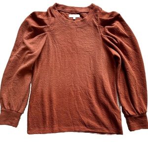 MADEWELL Pleated Statement-Sleeve Top Size Small Trendy Feminine Pretty